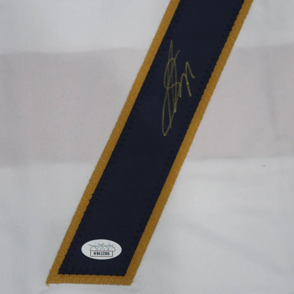 Sergei Bobrovsky autographed custom hockey jersey with navy blue sash