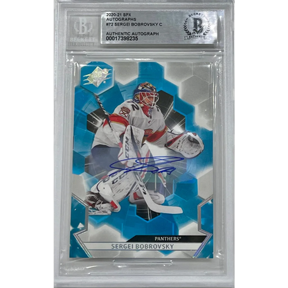 Sergei Bobrovsky signed Upper Deck SPx autographs card