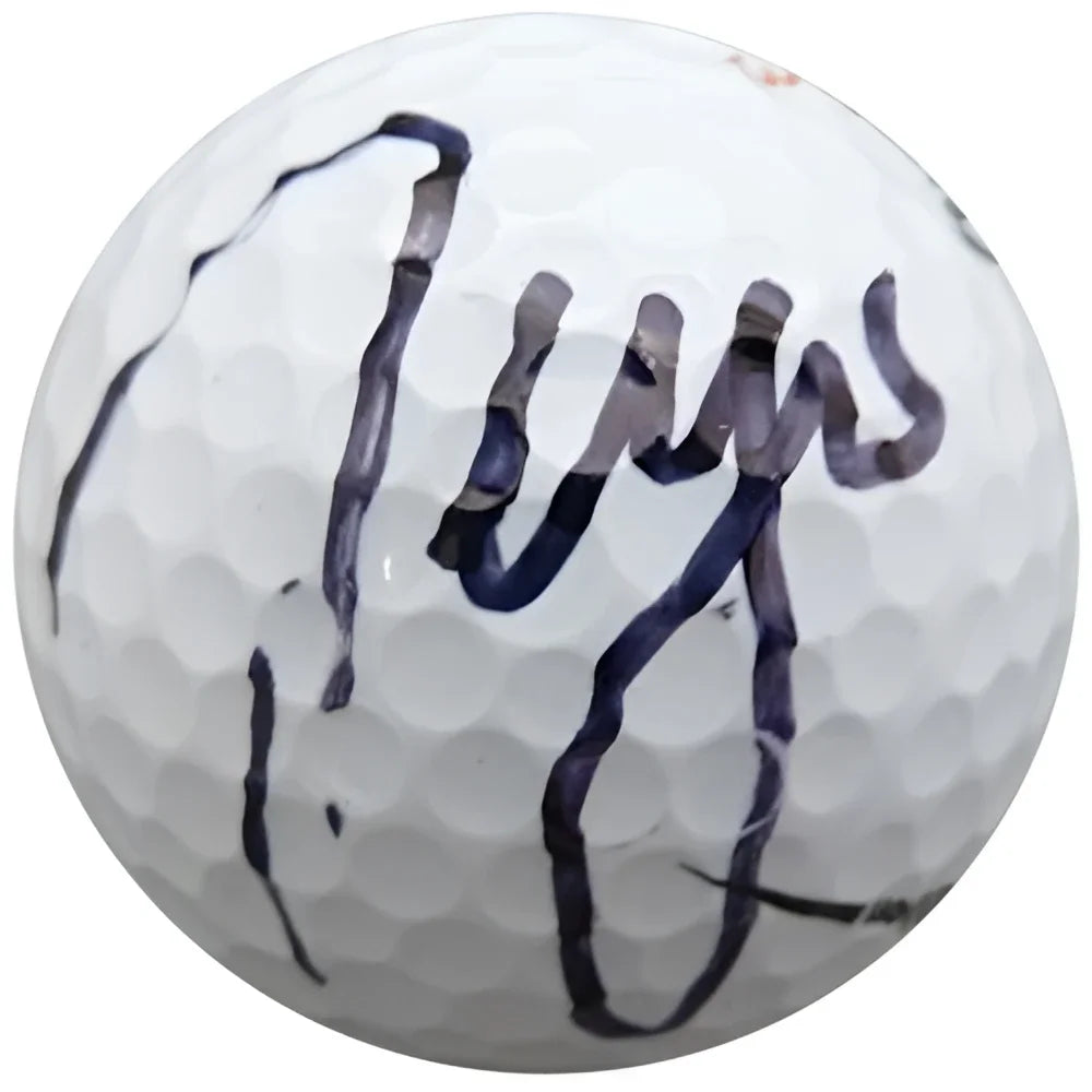 Sergio Garcia autographed white golf ball with black signature