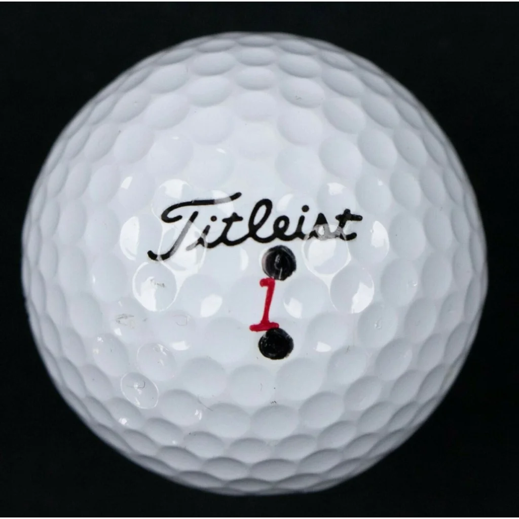 Sergio Garcia player used Titleist golf ball with red 1 marker
