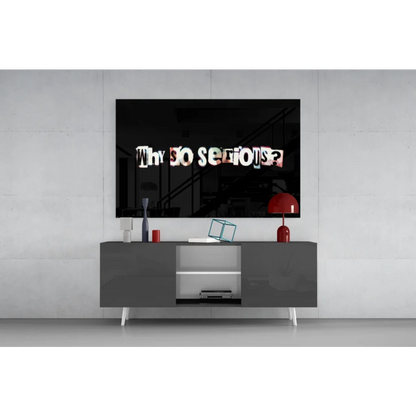 Why so serious black framed glass wall art canvas print