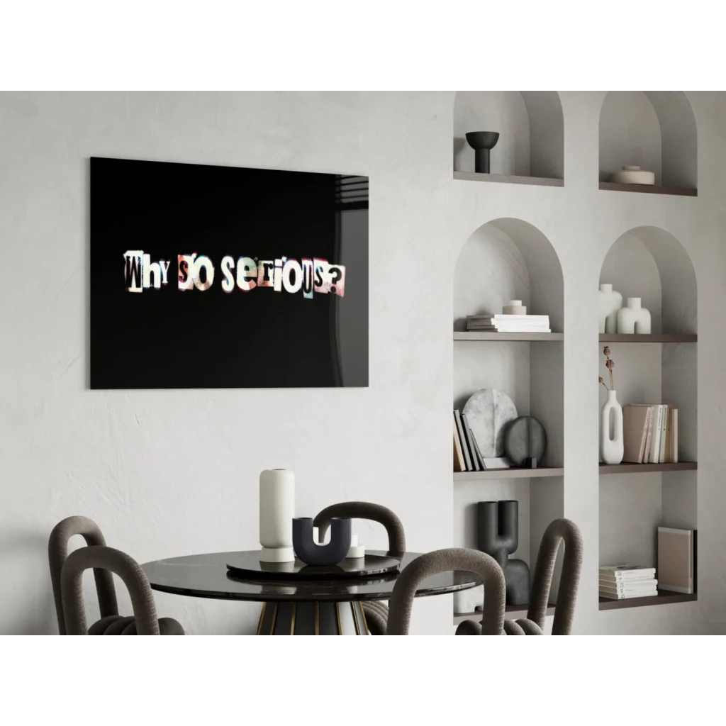 Why so serious black framed glass wall art collage print