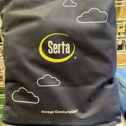 Serta black pillowcase with clouds on Sertapedic ultimate quilted comfort mattress pad