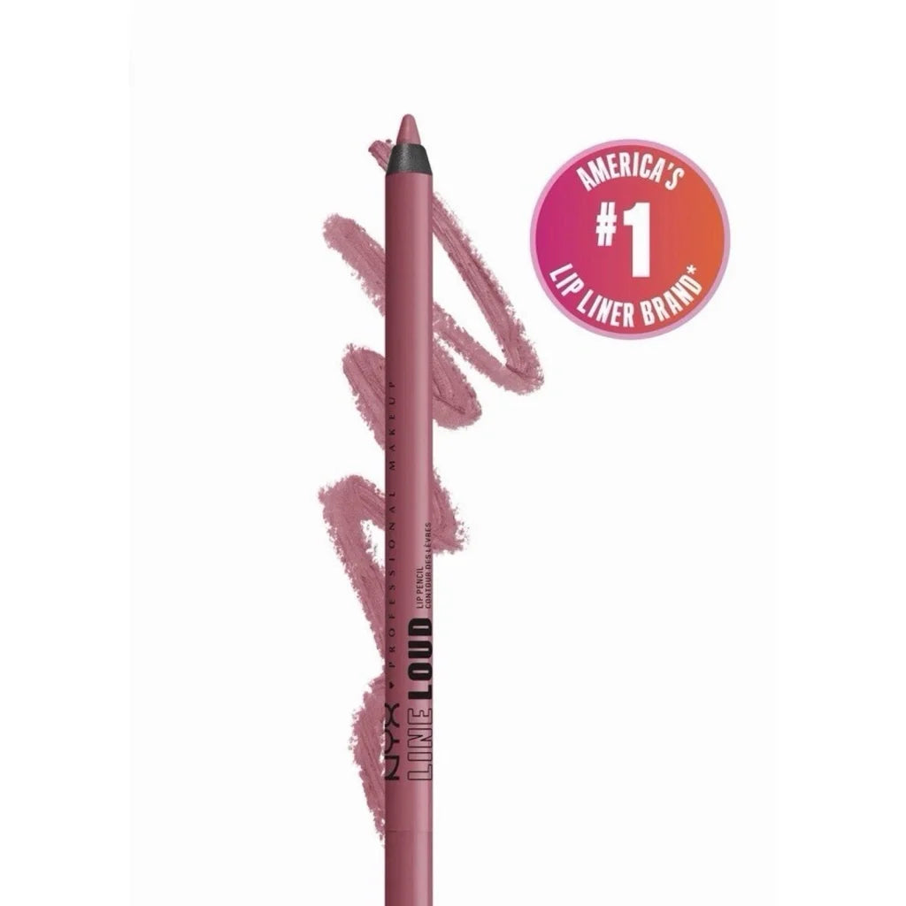 Matte mauve NYX line loud vegan longwear lip liner pencil in Trophy Life set