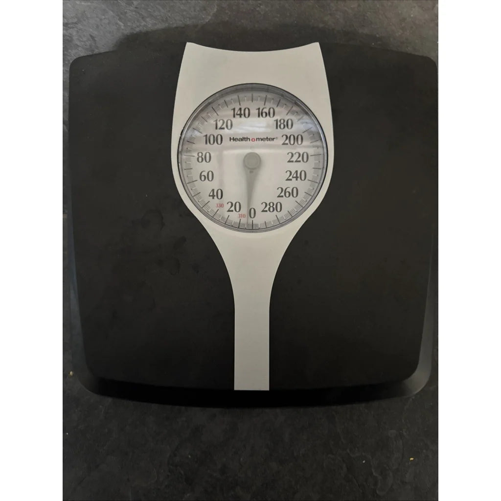 White Health O Meter bathroom scale full view large oversize dial 330LB