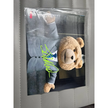 Autographed signed 8x10 photo of Ted from Seth MacFarlane with neon yellow autograph