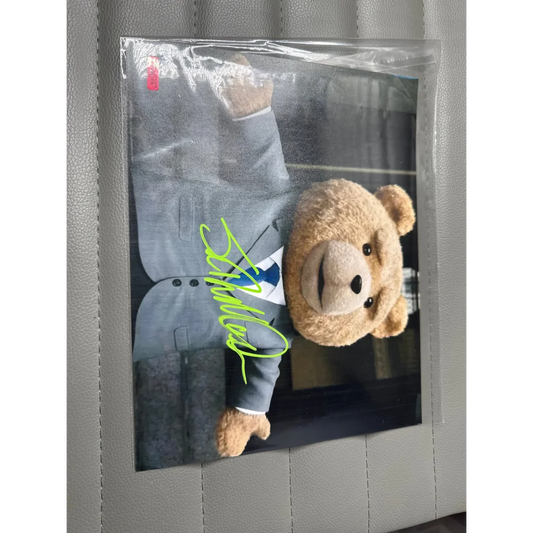 Autographed signed 8x10 photo of Ted from Seth MacFarlane with neon yellow autograph