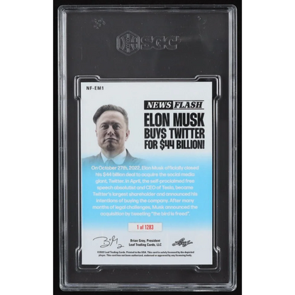 Elon Musk graded trading card from SGC 9.5 Twitter collectible collection