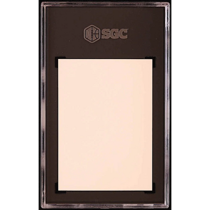 Blank white card in a black and clear plastic graded slab for SGC Authentic Pelé Brazil card