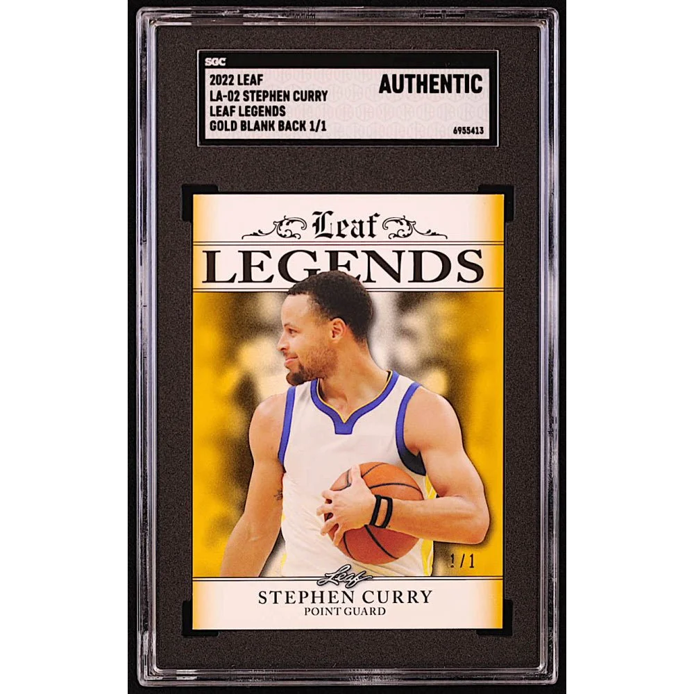 SGC Authentic Stephen Curry Leaf Legends Gold Blank Basketball Card for collectors