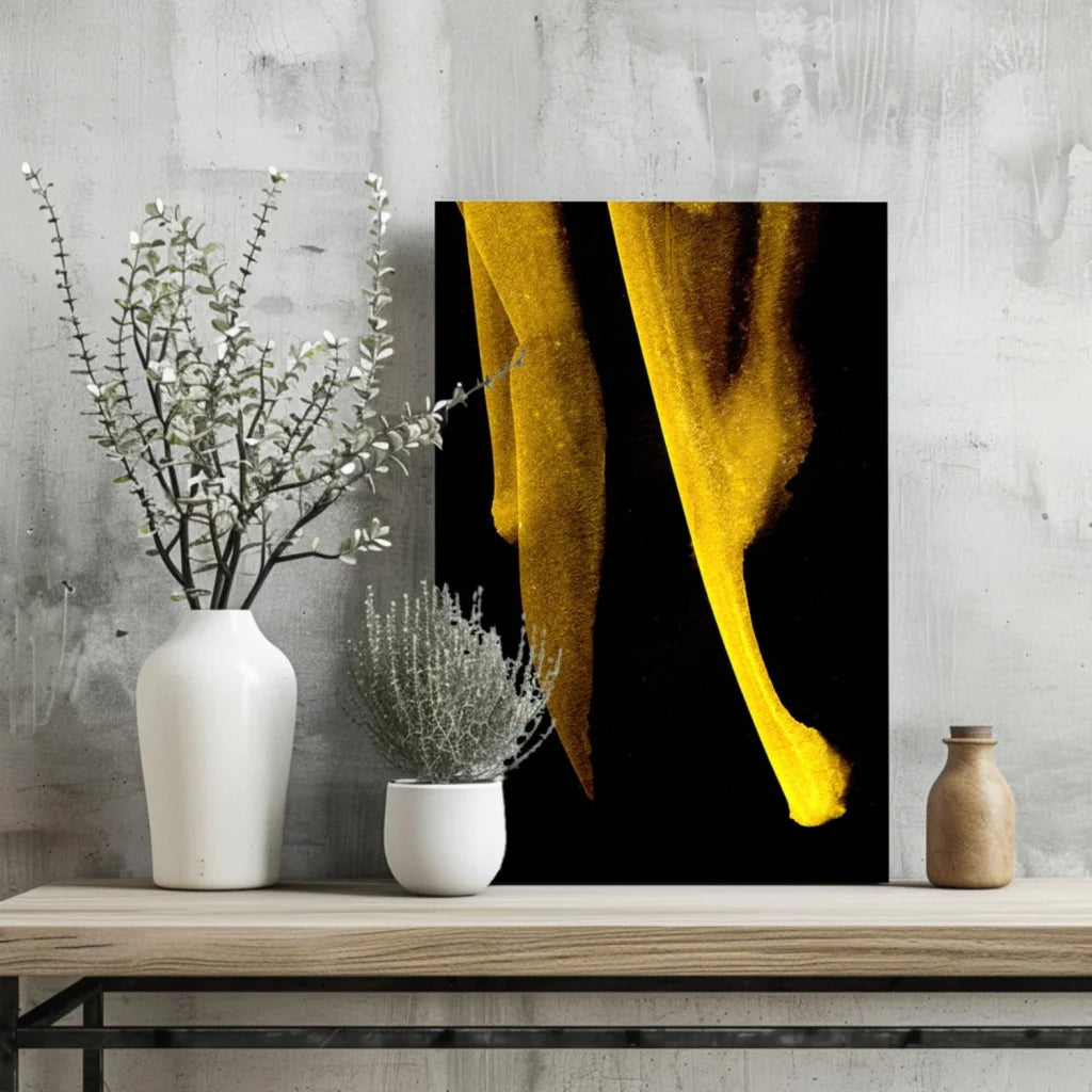 Golden Flow Insigne Aluminum Prints for Bold Modern Spaces | Glass Wall Art Print | vintageantiquesgifts.com