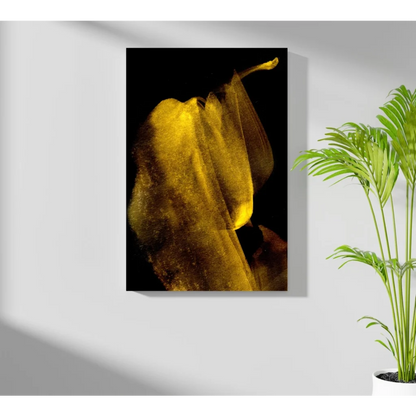 Golden Calla Lily on Insigne Aluminum Print with Black Background