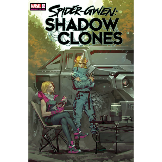 Comic book featuring Spider-Gwen and Shadow Clones on Shadow Clones #3 Variant Cover