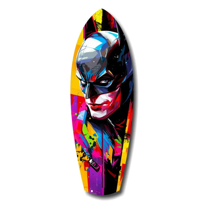 Batman Surfboard Tempered Glass Art for Your Wall | Insigneart USA | vintageantiquesgifts.com