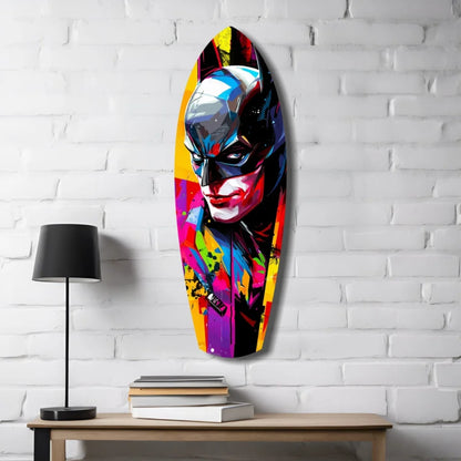 Batman Surfboard Tempered Glass Art for Your Wall | Contemporary Home Wall Art | vintageantiquesgifts.com