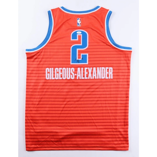 Shai Gilgeous-Alexander signed Oklahoma City Thunder jersey with JSA authentication displayed
