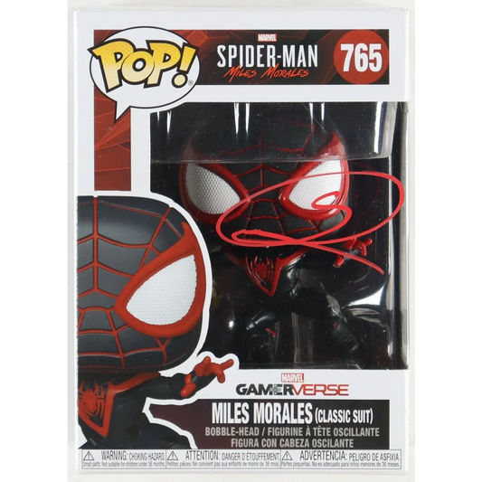 Shameik Moore signed Miles Morales Funko Pop with pristine authentic COA and red autograph