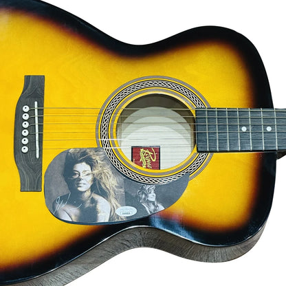 Shania Twain sunburst acoustic guitar with autograph and JSA authentication