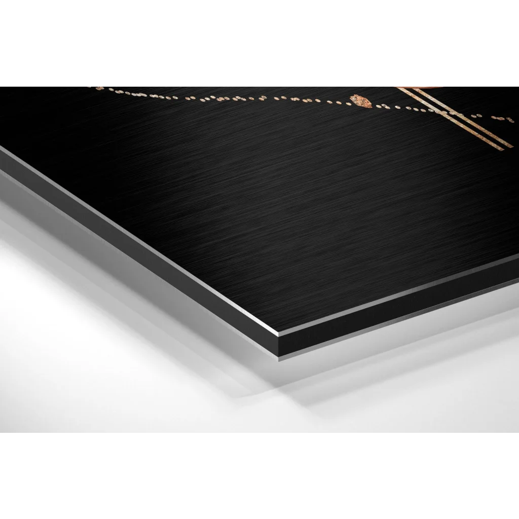 Stunning Brushed Aluminium Dibond Art with Gold Accents | Glass Wall Art Print | vintageantiquesgifts.com