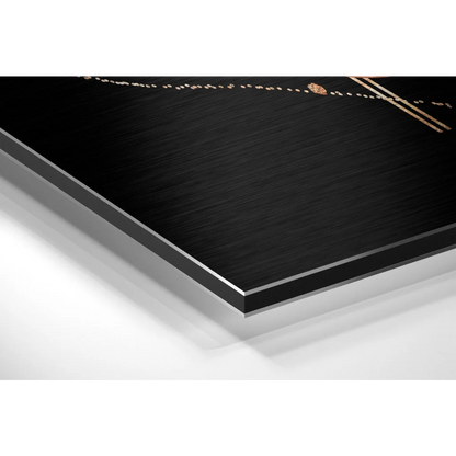 Stunning Brushed Aluminium Dibond Art with Gold Accents | Glass Wall Art Print | vintageantiquesgifts.com