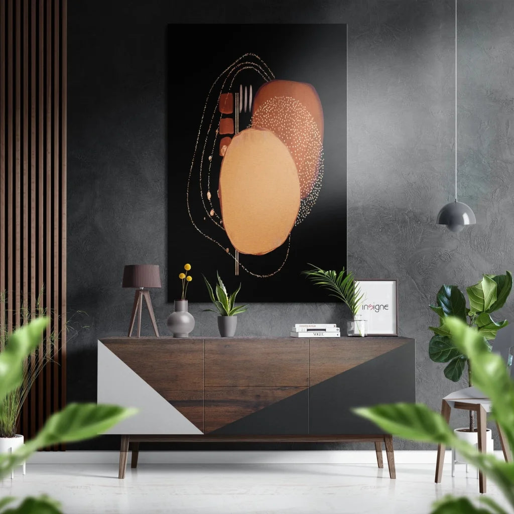 Stunning Brushed Aluminium Dibond Art with Gold Accents | Insigneart USA | vintageantiquesgifts.com