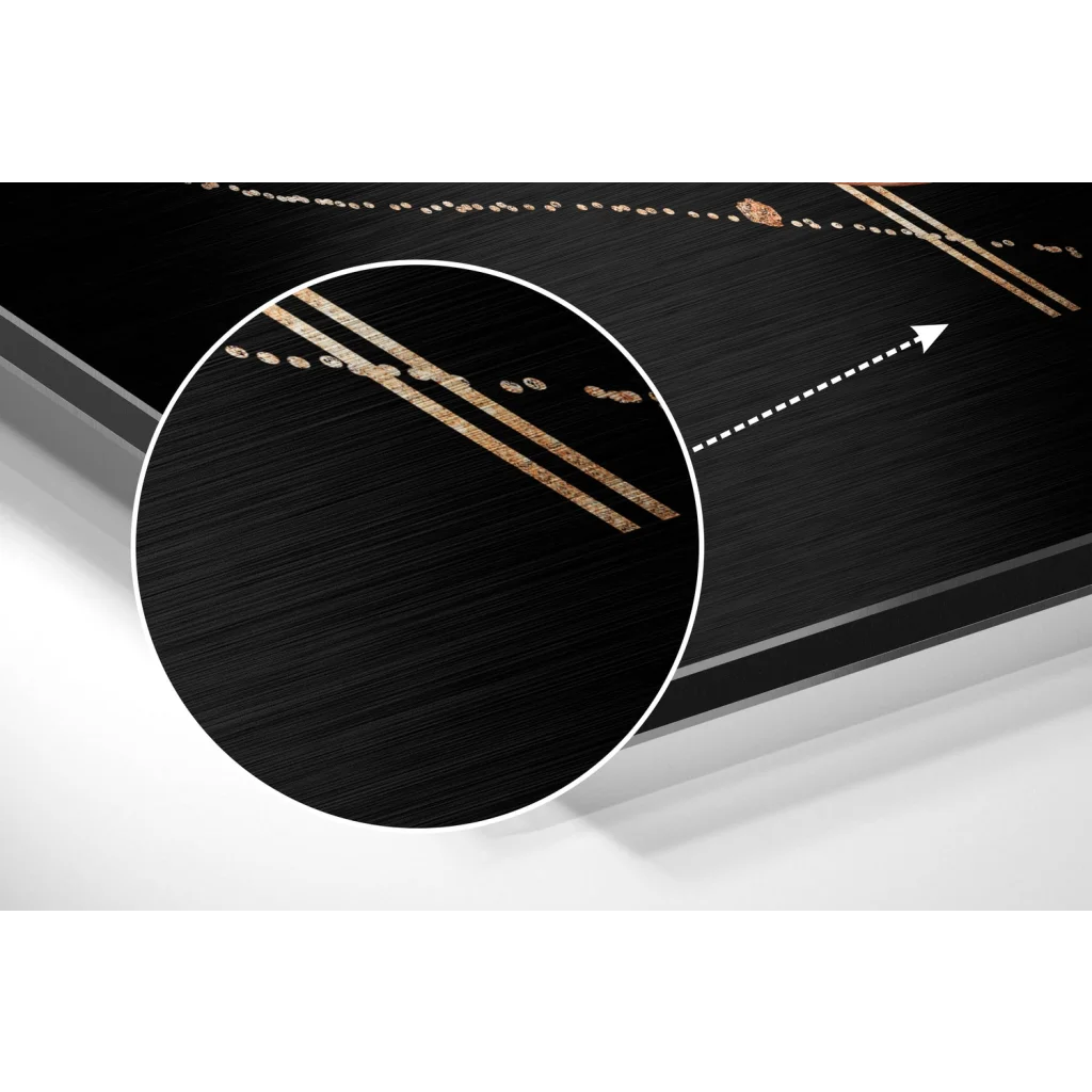 Stunning Brushed Aluminium Dibond Art with Gold Accents | Modern Wall Art Decor | vintageantiquesgifts.com