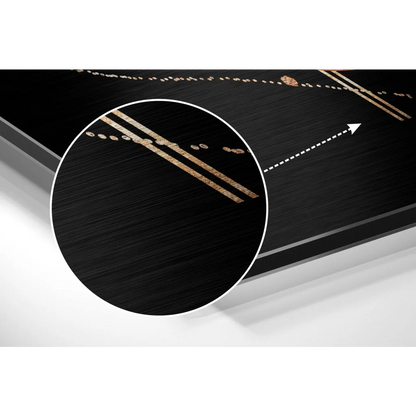 Stunning Brushed Aluminium Dibond Art with Gold Accents | Modern Wall Art Decor | vintageantiquesgifts.com