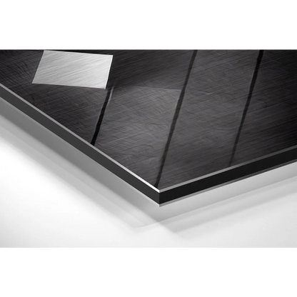 Stunning brushed aluminium dibond wall art on black slate with metal trim