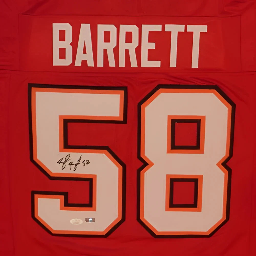 Shaquil Barrett autographed Tampa Bay red jersey #58 with Barrett name