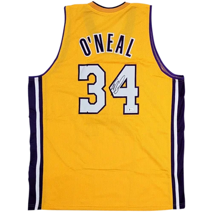 Autographed Los Angeles Lakers yellow Shaquille ONeal 34 jersey