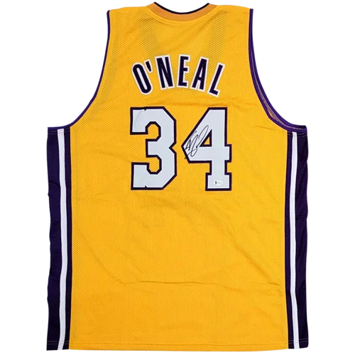 Autographed Los Angeles Lakers yellow Shaquille ONeal 34 jersey