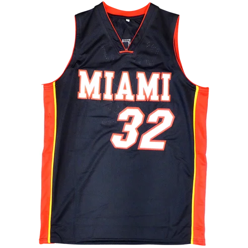 Shaquille ONeal autographed Miami black custom jersey number 32