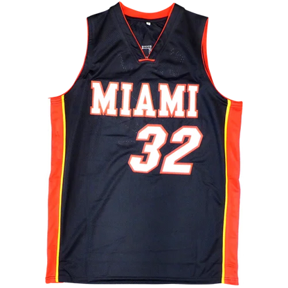 Shaquille ONeal autographed Miami black custom jersey number 32