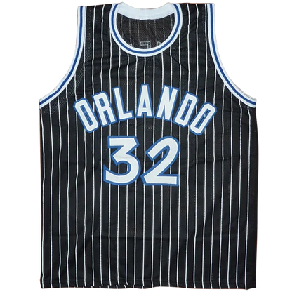 Shaquille ONeal autographed Orlando black pinstripe custom jersey number 32
