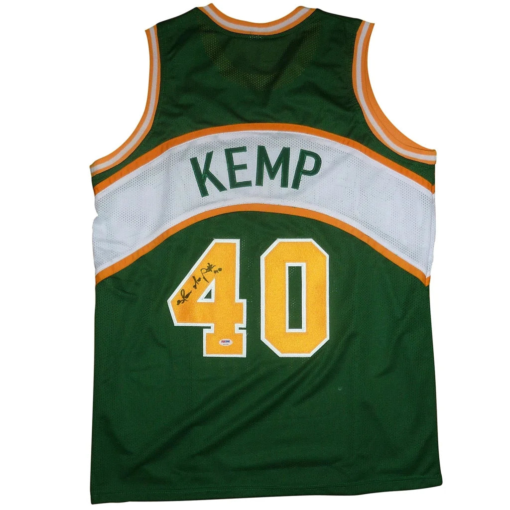Shawn Kemp autographed Seattle green custom jersey with Kemp 40