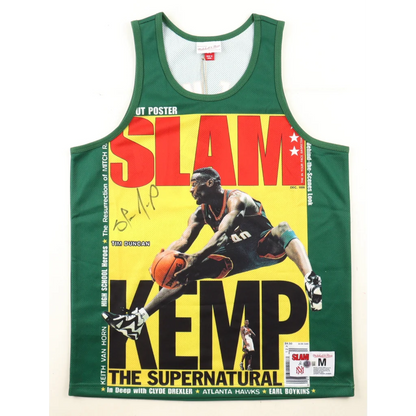 Tim Duncan signed green mesh tank top Mitchell & Ness authentic jersey
