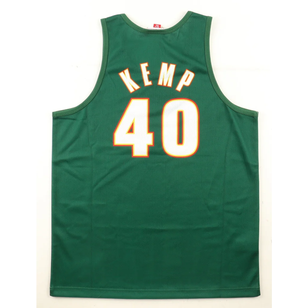 Shawn Kemp green sleeveless Mitchell & Ness authentic jersey back, Kemp 40