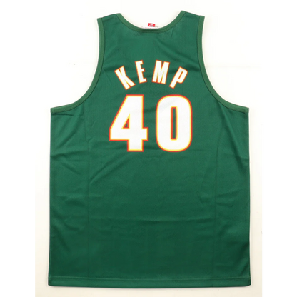 Shawn Kemp green sleeveless Mitchell & Ness authentic jersey back, Kemp 40
