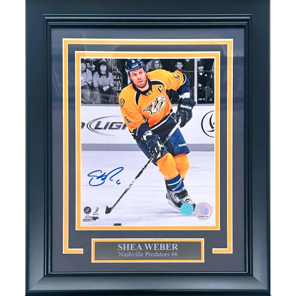 Shea Weber autographed deluxe framed 8x10 Nashville Predators photo