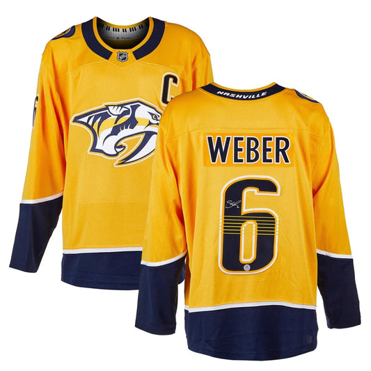 Shea Weber autographed Nashville Predators gold #6 breakaway jersey