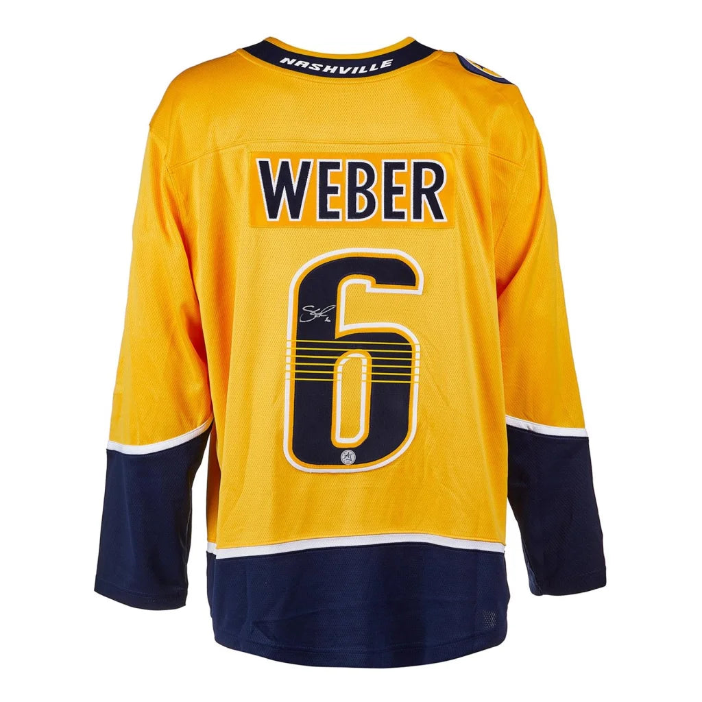 Shea Weber autographed Nashville Predators gold breakaway jersey #6