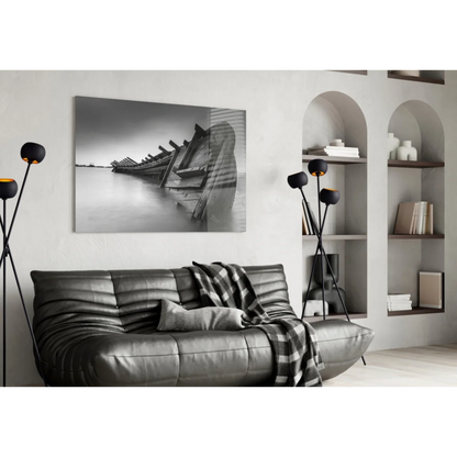 Stunning Shipwreck Glass Wall Art in Timeless Black and White | Contemporary Home Wall Art | vintageantiquesgifts.com