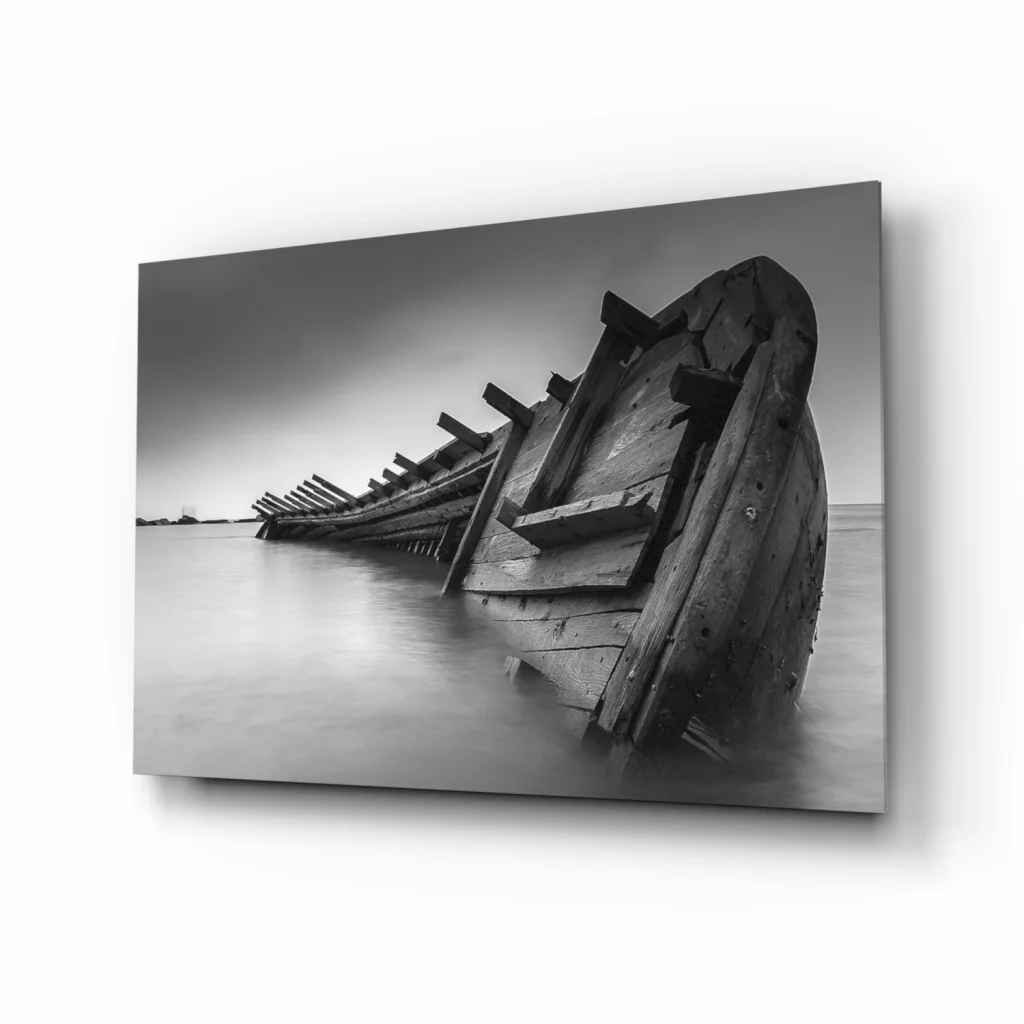 Stunning Shipwreck Glass Wall Art in Timeless Black and White | Insigneart USA | vintageantiquesgifts.com