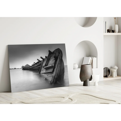 Stunning Shipwreck Glass Wall Art in Timeless Black and White | Modern Wall Art Decor | vintageantiquesgifts.com
