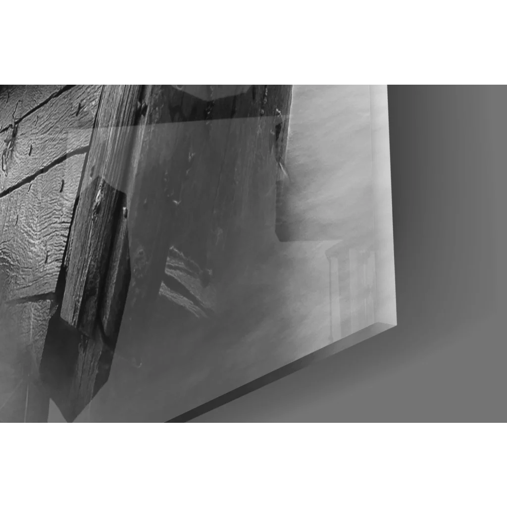 Stunning shipwreck glass wall art in black and white abstract design