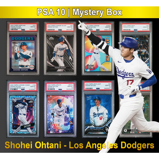 Shohei Ohtani PSA 10 graded Dodgers baseball card in action pose