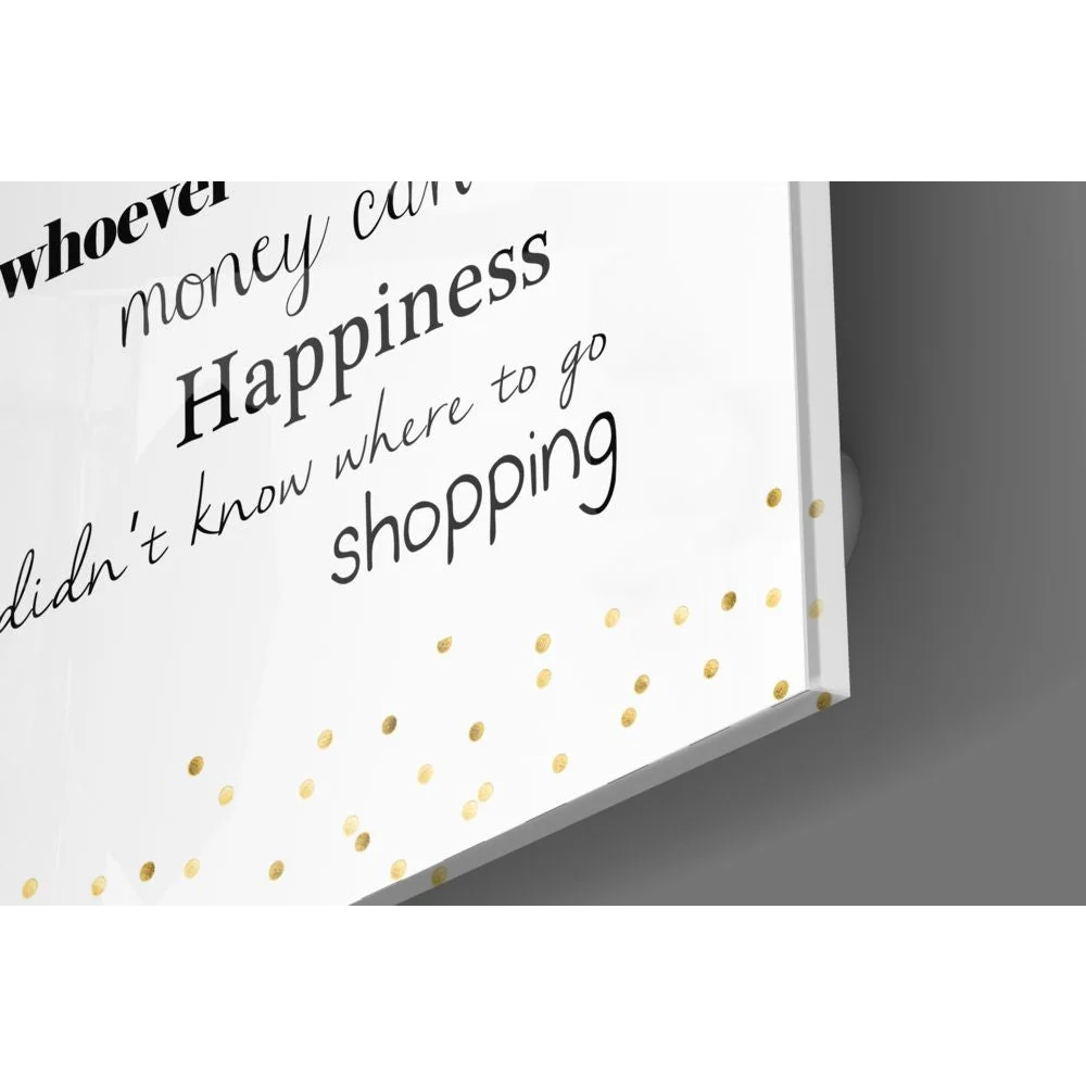 Stunning tempered glass art with gold confetti and motivational text