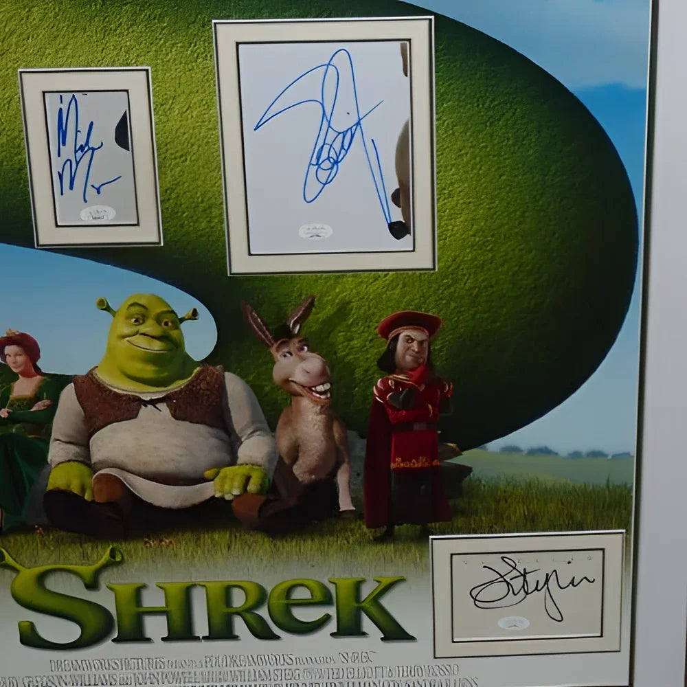 Deluxe framed Shrek movie poster with Mike Myers autograph