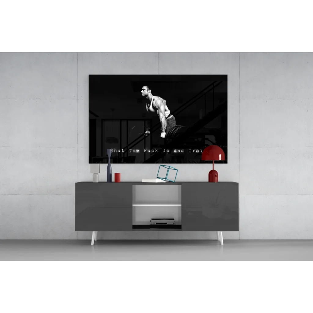 Motivational shut up and train gym wall art poster print