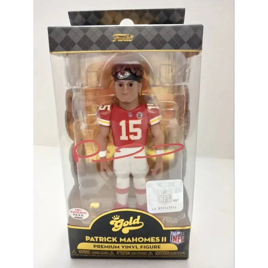 Patrick Mahomes II signed autographed Funko Pop Gold vinyl figure, Chiefs autographed collectible